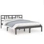 Estructura de cama de madera maciza de pino gris 200x200 cm de vidaXL, Camas y somieres - Ref: Foro24-3105427, Precio: 159,87...