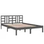 Solid gray pine wood bed frame 200x200 cm by vidaXL, Beds and slatted bases - Ref: Foro24-3105427, Price: 157,94 €, Discount: %