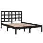 Black solid wood bed frame 140x190 cm by vidaXL, Beds and slatted bases - Ref: Foro24-3105454, Price: 158,26 €, Discount: %