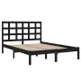 Estructura de cama de madera maciza negra 140x190 cm de vidaXL, Camas y somieres - Ref: Foro24-3105454, Precio: 156,25 €, Des...
