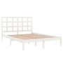 Weißer Massivholzbettrahmen 140x200 cm von vidaXL, Betten und Lattenroste - Ref: Foro24-3105471, Preis: 121,48 €, Rabatt: %
