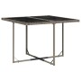 Set comedor de jardín 5 piezas con cojines ratán sintético gris