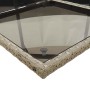 Set comedor de jardín 5 piezas con cojines ratán sintético gris