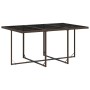 Set comedor de jardín 7 pzas con cojines ratán sintético marrón