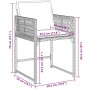 Set comedor de jardín 7 pzas con cojines ratán sintético marrón
