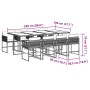 Set comedor para jardín 9 pzas y cojines ratán sintético marrón