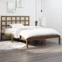 Estructura de cama madera maciza de pino marrón miel 200x200 cm de vidaXL, Camas y somieres - Ref: Foro24-3105493, Precio: 15...