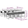 Set comedor de jardín 9 pzas con cojines ratán sintético beige