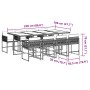 Set comedor de jardín 9 pzas con cojines ratán sintético beige