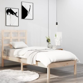 Bettgestell aus massivem Kiefernholz, 90 x 200 cm von vidaXL, Betten und Lattenroste - Ref: Foro24-3105455, Preis: 80,63 €, R...