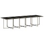 Set comedor de jardín con cojines 13 pzas ratán sintético gris