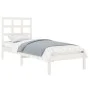 Solid white pine wood bed frame 90x200 cm by vidaXL, Beds and slatted bases - Ref: Foro24-3105456, Price: 92,12 €, Discount: %