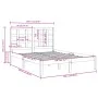 Solid gray pine wood bed frame 200x200 cm by vidaXL, Beds and slatted bases - Ref: Foro24-3105492, Price: 156,02 €, Discount: %