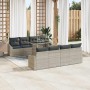 Conjunto de sofá de jardín 7 pcs Gris claro 100 x 55 x 73 cm