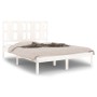 Solid white pine wood bed frame 140x190 cm by vidaXL, Beds and slatted bases - Ref: Foro24-3105581, Price: 128,56 €, Discount: %