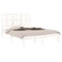 Solid white pine wood bed frame 140x190 cm by vidaXL, Beds and slatted bases - Ref: Foro24-3105581, Price: 128,56 €, Discount: %