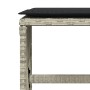 Set de comedor de jardín 11 pzas y cojines ratán sintético gris
