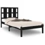 Solid black pine wood bed frame 100x200 cm by vidaXL, Beds and slatted bases - Ref: Foro24-3105594, Price: 126,22 €, Discount: %