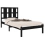 Solid black pine wood bed frame 100x200 cm by vidaXL, Beds and slatted bases - Ref: Foro24-3105594, Price: 127,87 €, Discount: %