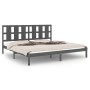 Estructura de cama de madera maciza de pino gris 200x200 cm de vidaXL, Camas y somieres - Ref: Foro24-3105622, Precio: 168,49...