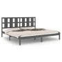 Solid gray pine wood bed frame 200x200 cm by vidaXL, Beds and slatted bases - Ref: Foro24-3105622, Price: 166,41 €, Discount: %