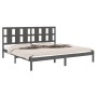 Estructura de cama de madera maciza de pino gris 200x200 cm de vidaXL, Camas y somieres - Ref: Foro24-3105622, Precio: 168,49...