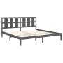 Estructura de cama de madera maciza de pino gris 200x200 cm de vidaXL, Camas y somieres - Ref: Foro24-3105622, Precio: 168,49...