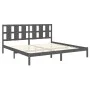Solid gray pine wood bed frame 200x200 cm by vidaXL, Beds and slatted bases - Ref: Foro24-3105622, Price: 166,41 €, Discount: %