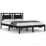 Estructura de cama de madera maciza de pino negra 200x200 cm de vidaXL, Camas y somieres - Ref: Foro24-3105559, Precio: 171,1...