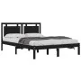 Estructura de cama de madera maciza de pino negra 200x200 cm de vidaXL, Camas y somieres - Ref: Foro24-3105559, Precio: 171,1...