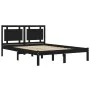 Estructura de cama de madera maciza de pino negra 200x200 cm de vidaXL, Camas y somieres - Ref: Foro24-3105559, Precio: 171,1...
