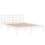 Estructura de cama de madera maciza de pino blanca 120x200 cm de vidaXL, Camas y somieres - Ref: Foro24-3105401, Precio: 112,...