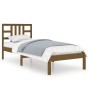 Honey brown solid wood bed frame 100x200 cm by vidaXL, Beds and slatted bases - Ref: Foro24-3105398, Price: 103,72 €, Discoun...