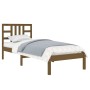 Honey brown solid wood bed frame 100x200 cm by vidaXL, Beds and slatted bases - Ref: Foro24-3105398, Price: 103,72 €, Discoun...
