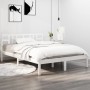 Weißes Massivholzbettgestell King Size 150x200 cm von vidaXL, Betten und Lattenroste - Ref: Foro24-3105411, Preis: 140,29 €, ...