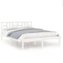 Weißes Massivholzbettgestell King Size 150x200 cm von vidaXL, Betten und Lattenroste - Ref: Foro24-3105411, Preis: 138,44 €, ...