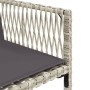 Set comedor jardín y cojines 15 pzas ratán sintético gris claro