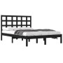 Estructura de cama de madera maciza de pino negra 200x200 cm de vidaXL, Camas y somieres - Ref: Foro24-3105494, Precio: 158,6...