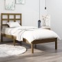 Honigbrauner Massivholzbettrahmen 100x200 cm von vidaXL, Betten und Lattenroste - Ref: Foro24-3105463, Preis: 101,56 €, Rabat...