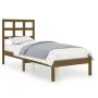 Honey brown solid wood bed frame 100x200 cm by vidaXL, Beds and slatted bases - Ref: Foro24-3105463, Price: 100,21 €, Discoun...