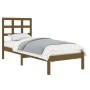 Honey brown solid wood bed frame 100x200 cm by vidaXL, Beds and slatted bases - Ref: Foro24-3105463, Price: 100,21 €, Discoun...