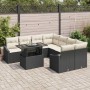 Conjunto de sofá de jardín 9 pcs Negro y crema 100 x 55 x 73 cm