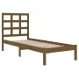 Honey brown solid wood bed frame 100x200 cm by vidaXL, Beds and slatted bases - Ref: Foro24-3105463, Price: 100,21 €, Discoun...