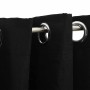 Cortina opaca con ojales look de lino negro 290x245 cm