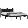 Estructura de cama madera maciza King Size negro 150x200 cm