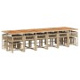 Set comedor de jardín 17 pzas con cojines ratán sintético beige