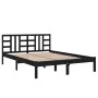 Solid black pine wood bed frame 200x200 cm by vidaXL, Beds and slatted bases - Ref: Foro24-3105429, Price: 158,04 €, Discount: %