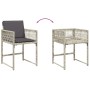 Set de comedor de jardín 11 pzas y cojines ratán sintético gris