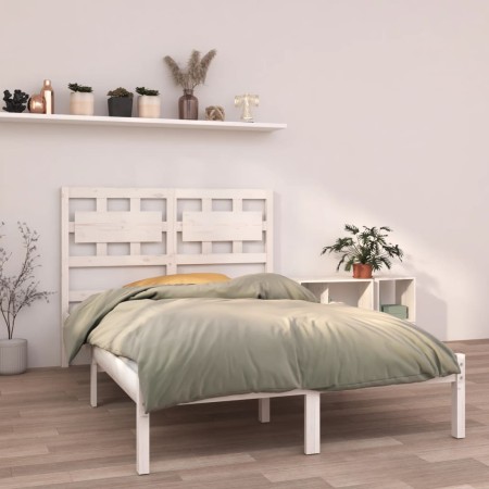 Weißer Massivholzbettrahmen 140x190 cm von vidaXL, Betten und Lattenroste - Ref: Foro24-3105646, Preis: 128,88 €, Rabatt: %