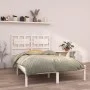 Weißer Massivholzbettrahmen 140x190 cm von vidaXL, Betten und Lattenroste - Ref: Foro24-3105646, Preis: 127,06 €, Rabatt: %